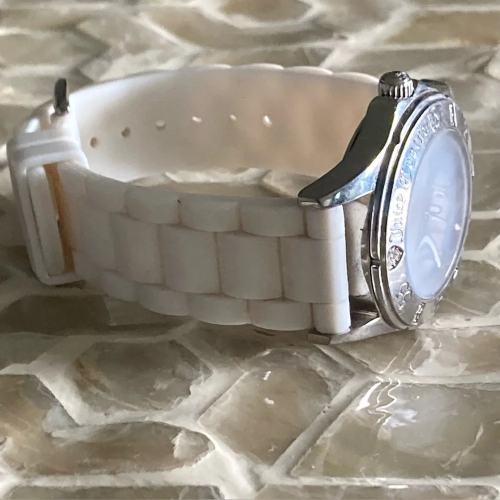 Juicy Couture Women's 1900670 Rich Girl White Jelly Watch w/Swarvoski crystals